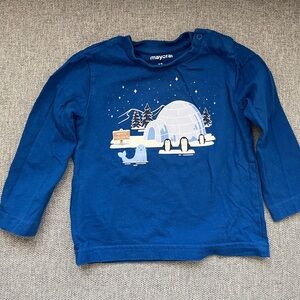 Mayoral igloo and winter scene long sleeve shirt, 12 months